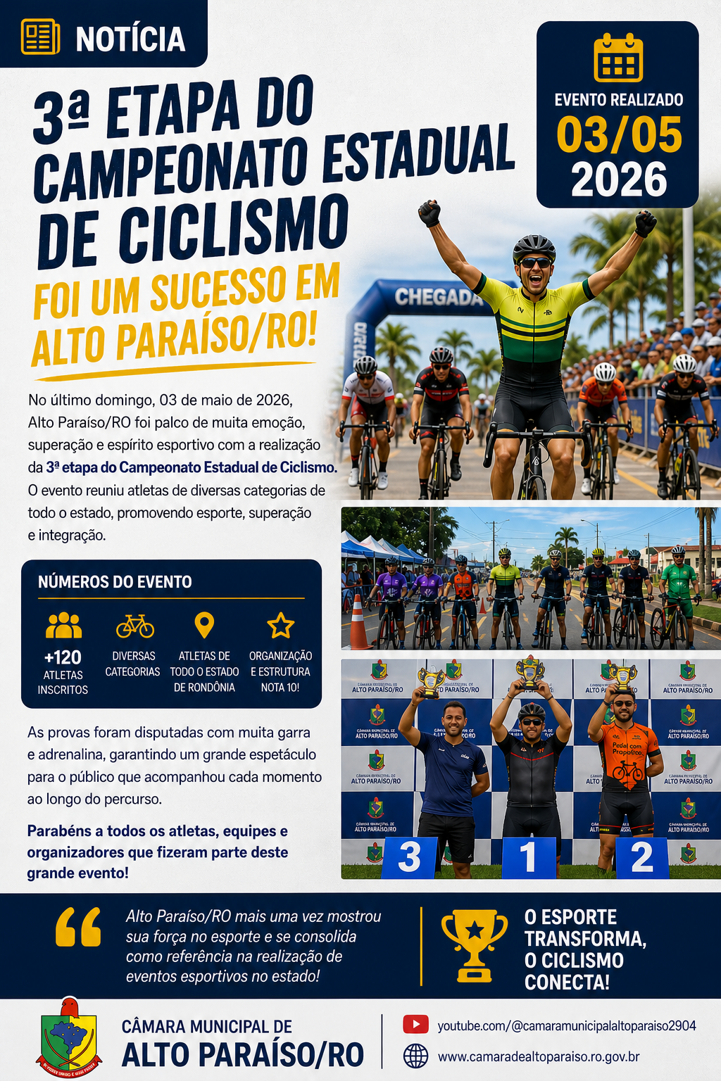Campeonato Estadual de Ciclismo: 3ª etapa é realizada com sucesso em Alto Paraíso/RO